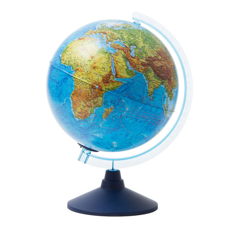 Глобус физико-политический Globen, 25см, с подсветкой от батареек на круглой подставке