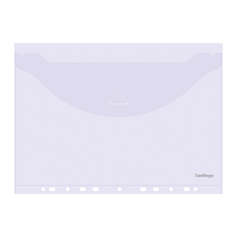 Папка-конверт с перфорацией с клапаном Berlingo, А4, 180мкм, прозрачная