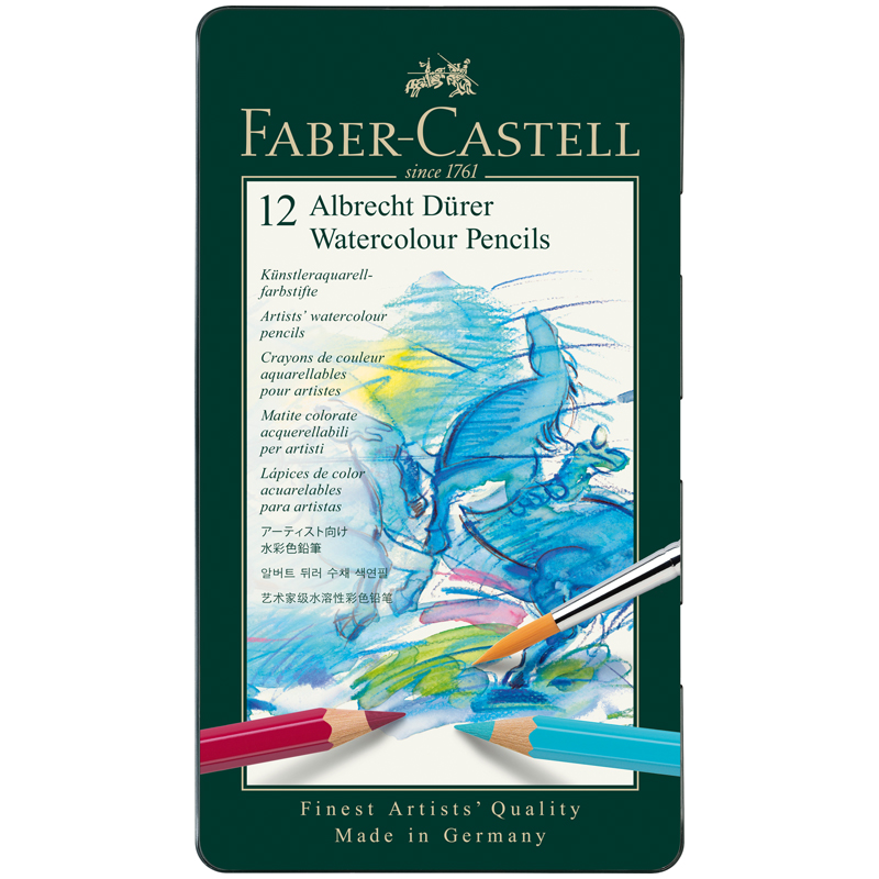 Карандаши акварельные художественные Faber-Castell Albrecht Durer, 12цв, метал. коробка