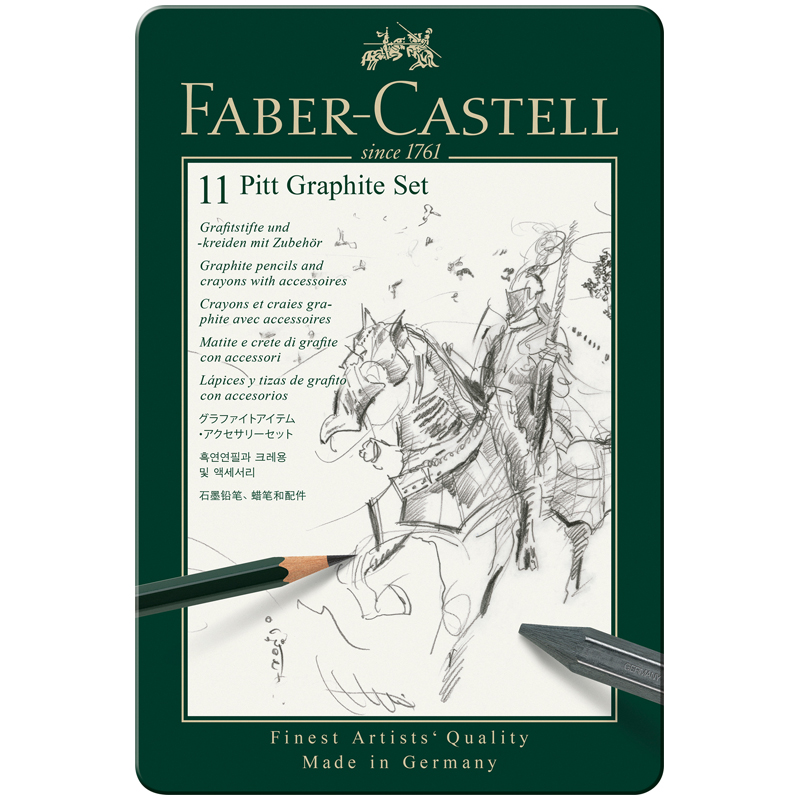 Набор карандашей ч/г Faber-Castell Pitt Graphite, 11 предметов, заточен., метал. кор.