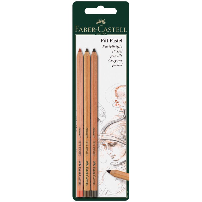 Пастельные карандаши Faber-Castell Pitt Pastel 3цв., блистер