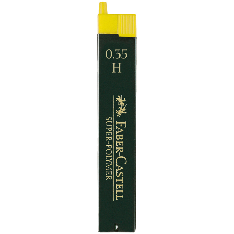 Грифели для механических карандашей Faber-Castell Super-Polymer, 12шт., 0,35мм, H