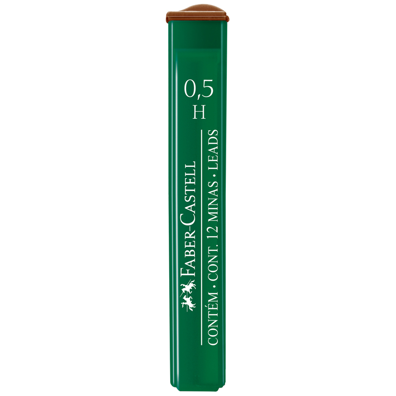 Грифели для механических карандашей Faber-Castell Polymer, 12шт., 0,5мм, H