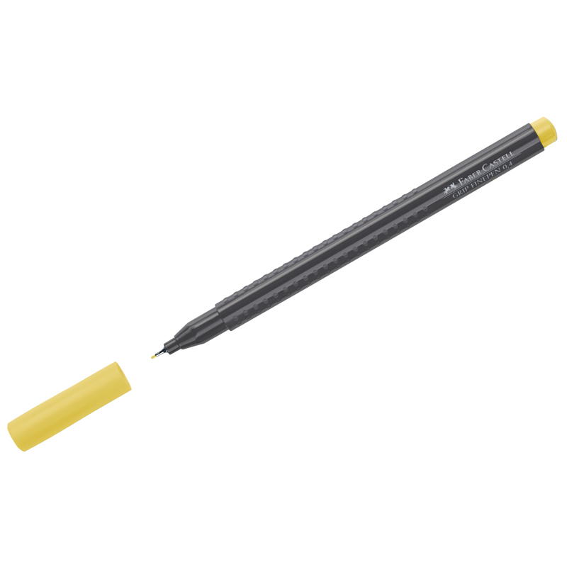 Ручка капиллярная Faber-Castell Grip Finepen желтая, 0,4мм, трехгранная