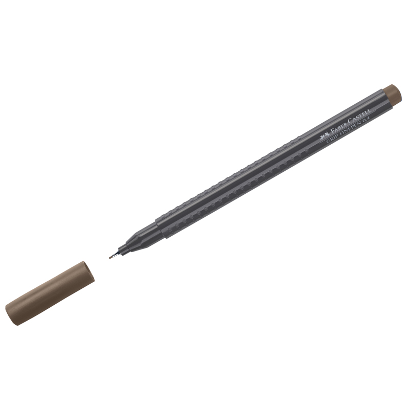 Ручка капиллярная Faber-Castell Grip Finepen коричневая, 0,4мм, трехгранная