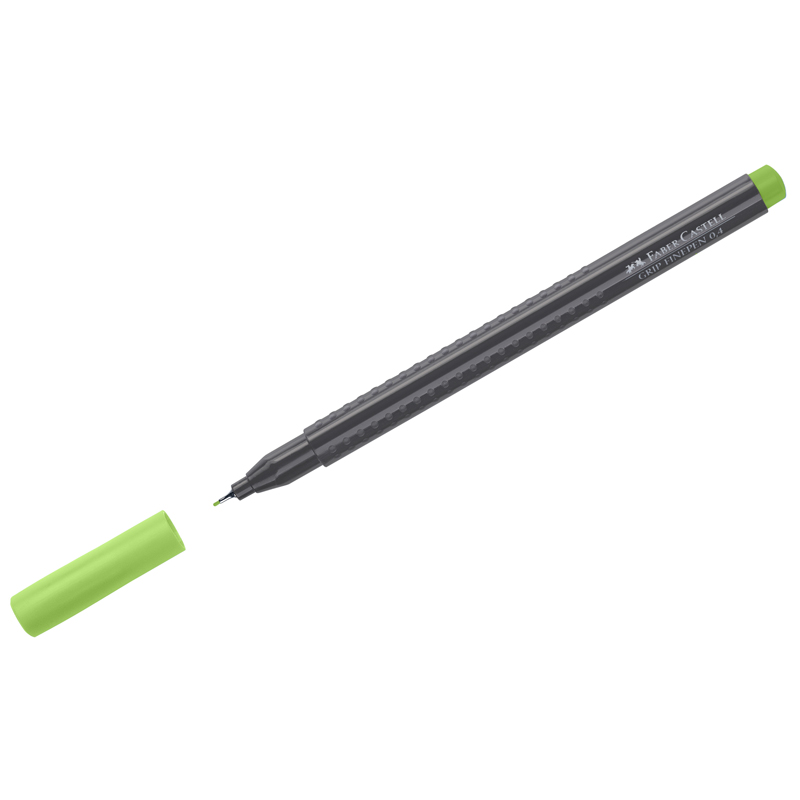 Ручка капиллярная Faber-Castell Grip Finepen светло-зеленая, 0,4мм, трехгранная
