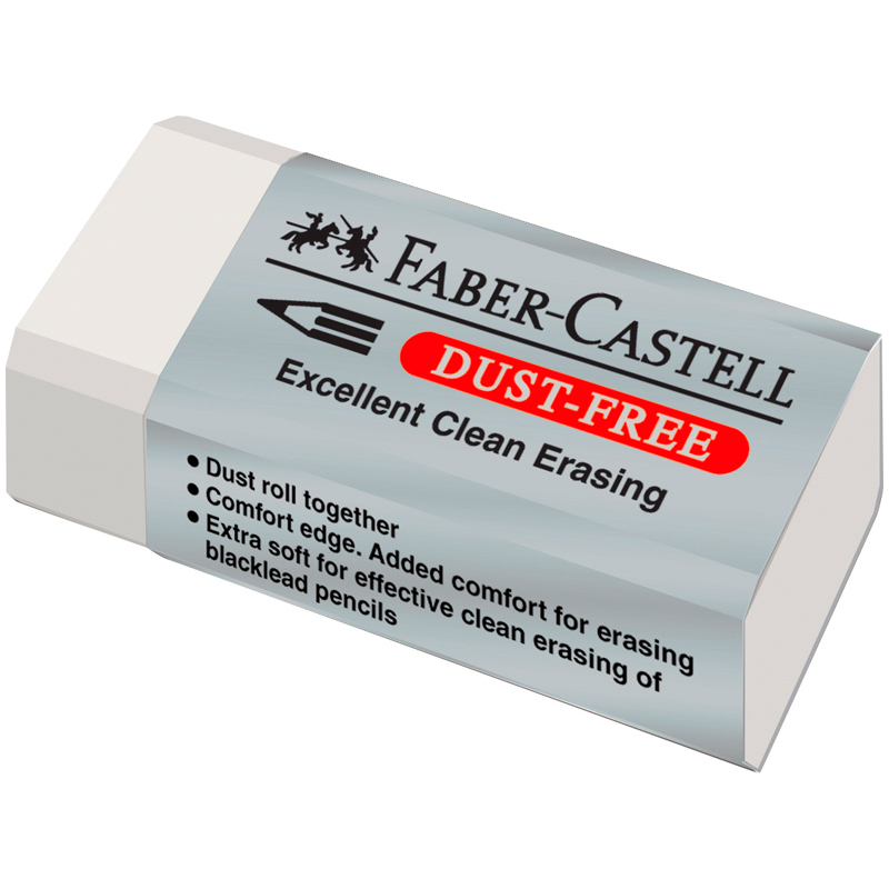 Ластик Faber-Castell Dust Free, прямоугольный, картонный футляр, 41*18,5*11,5мм