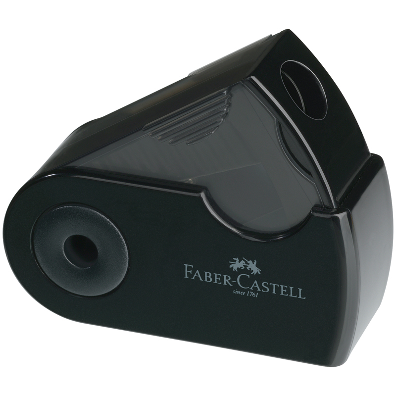 Точилка пластиковая Faber-Castell Sleeve Mini, 1 отверстие, контейнер, черная
