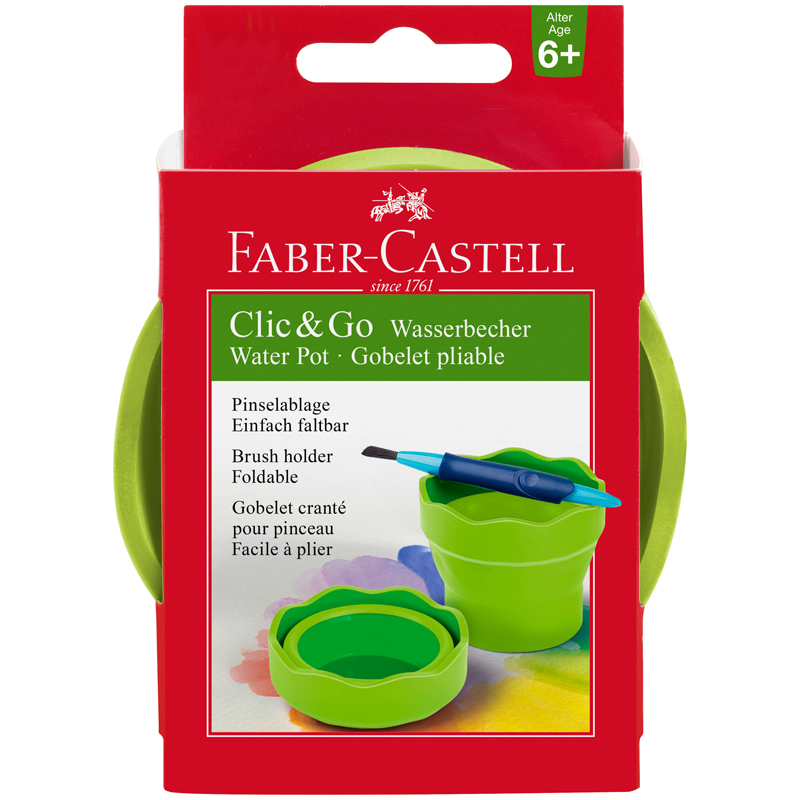 Стакан для воды Faber-Castell Clic&amp;Go, складной, светло-зеленый
