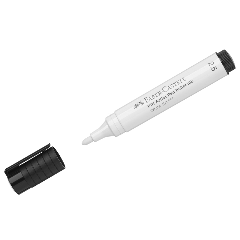 Ручка капиллярная Faber-Castell Pitt Artist Pen Bullet Nib белая, 2,5мм
