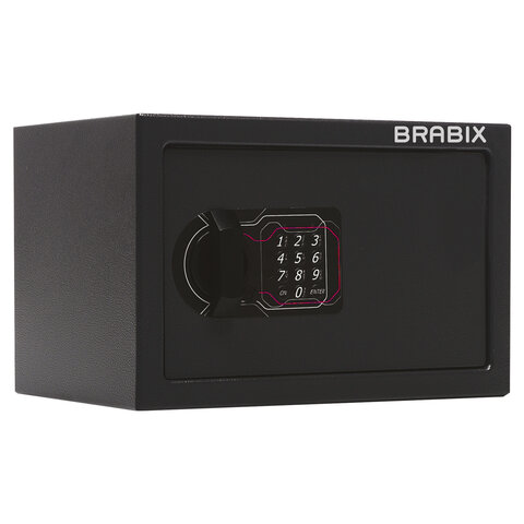 Сейф мебельный BRABIX SF-200EL, 200х310х200 мм, электронный замок, черный, 291145, S103BR211214