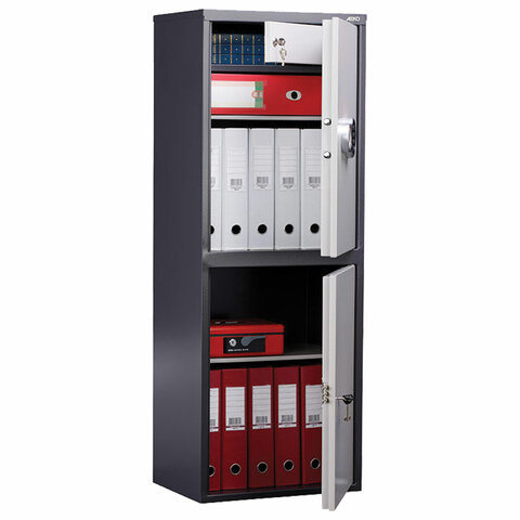 Шкаф металлический для документов AIKO SL-125/2ТEL ГРАФИТ, 1252х460х340 мм, 31 кг, S10799132902