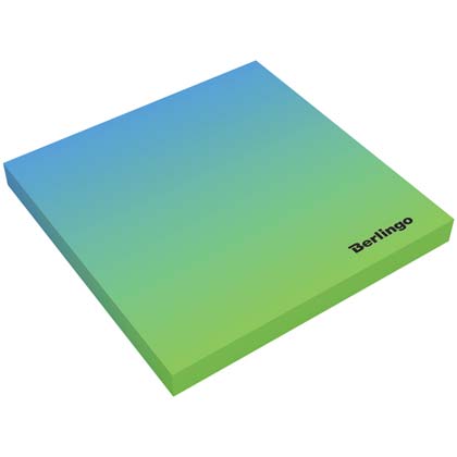 Самоклеящийся блок Berlingo Ultra Sticky.Radiance,75*75мм,50л, голубой/зеленый градиент