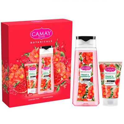 Набор подарочный Camay Botanicals Цветы граната, гель для душа, 250 мл + скраб для тела, 120 мл