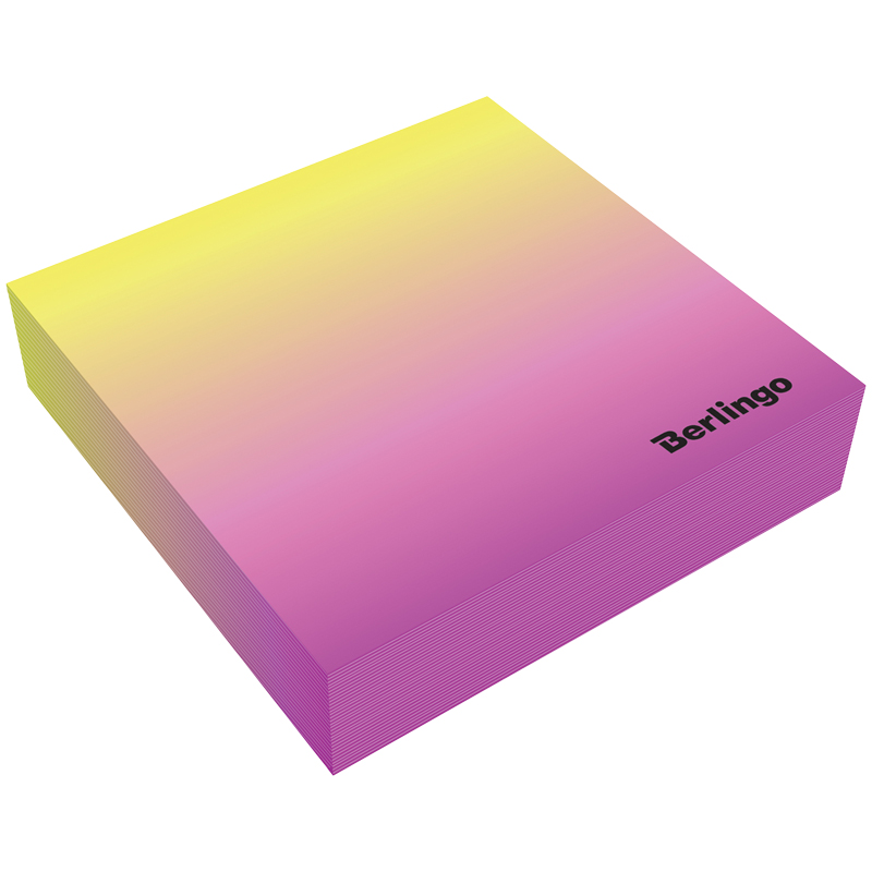 Блок для записи декоративный на склейке Berlingo Radiance 8,5*8,5*2, розовый/желтый, 200л.
