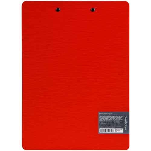 Планшет с зажимом Berlingo Steel Style A4, пластик (полифом), красный