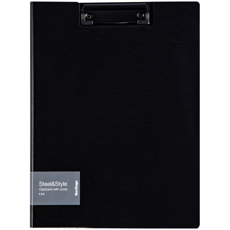 Папка-планшет с зажимом Berlingo Steel Style A4, пластик (полифом), черная