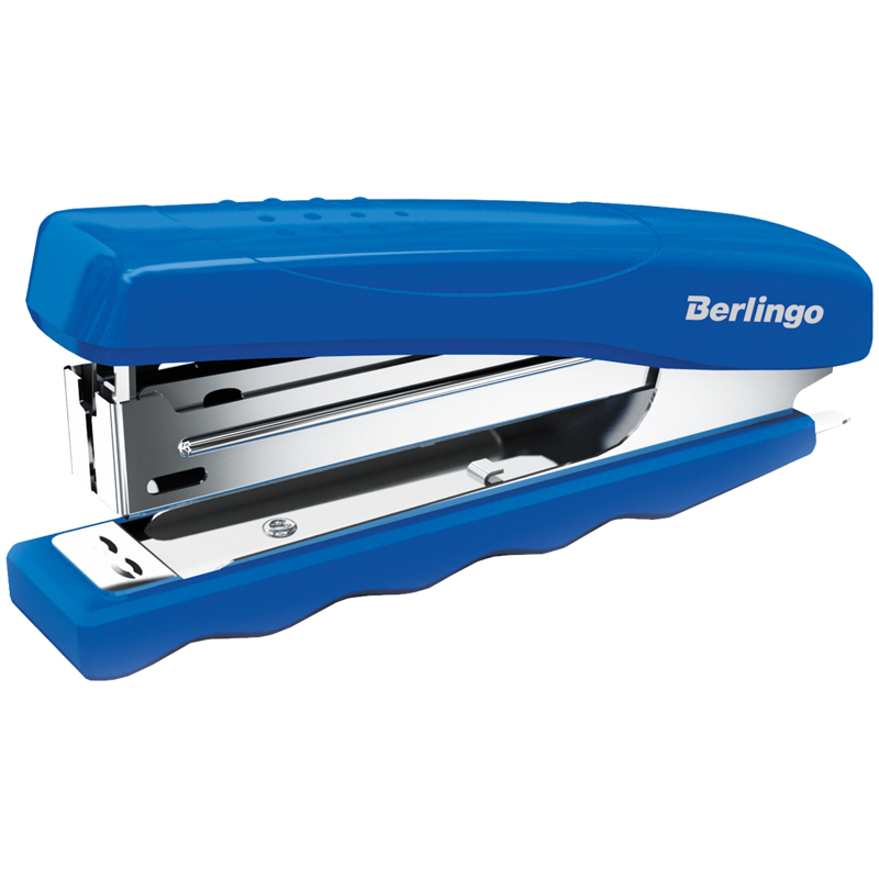 Степлер №10 Berlingo Comfort до 16л., пластиковый корпус, синий