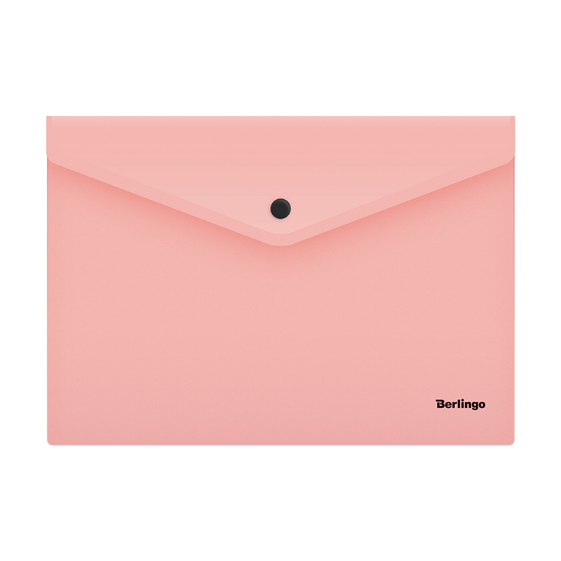 Папка-конверт на кнопке Berlingo Instinct, А4, 180мкм, фламинго