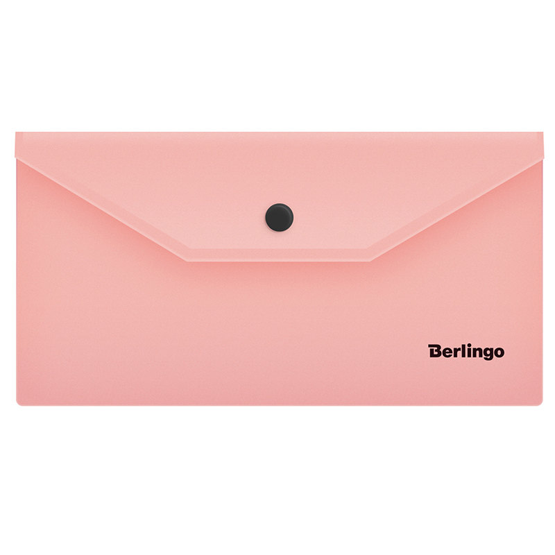 Папка-конверт на кнопке Berlingo Instinct, C6, 180мкм, фламинго