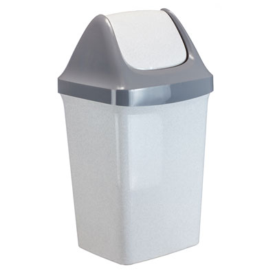 Ведро-контейнер для мусора (урна) Idea Свинг, 25л, качающаяся крышка, пластик, мраморный