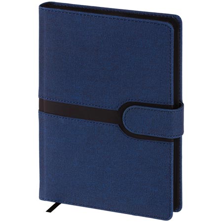 Ежедневник недатир. A5, 160л., кожзам, OfficeSpace Denim, синий, черный срез