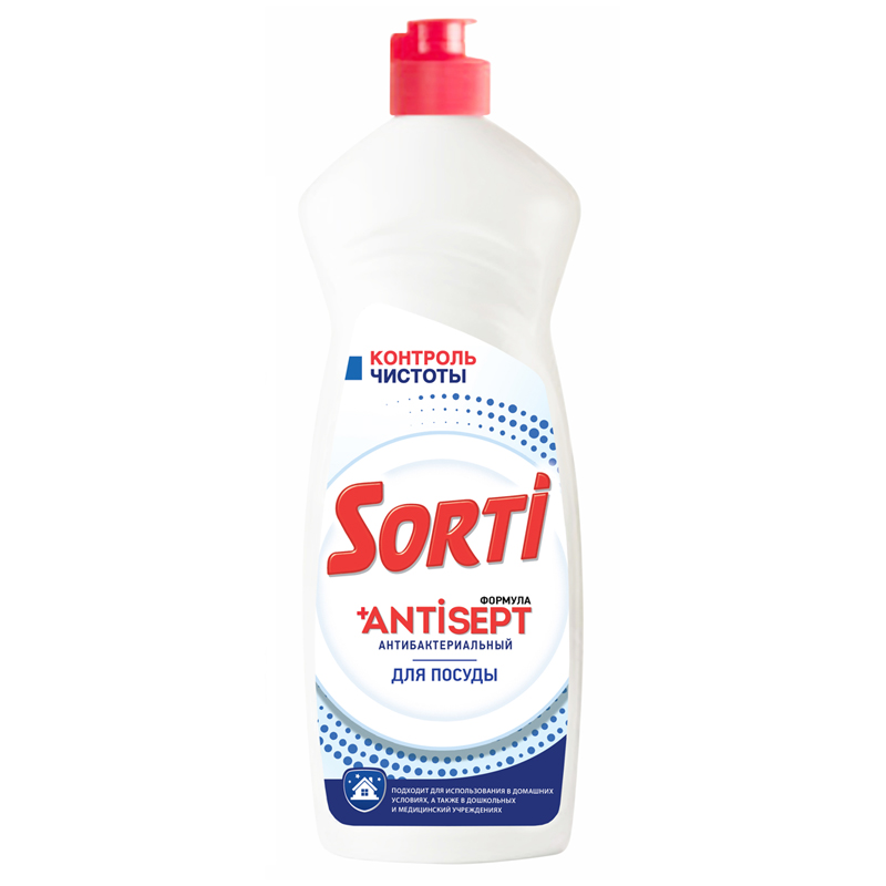 Средство для мытья посуды Sorti Контроль чистоты, антибактериальное, 900мл