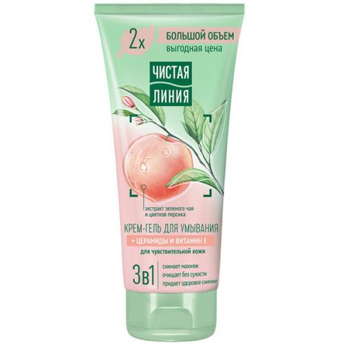 Крем-гель для умывания Чистая линия для чувствительной кожи, 200 мл