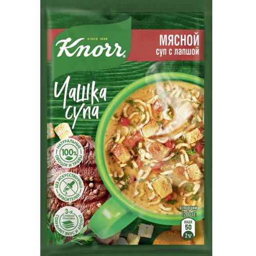 Суп быстрого приготовления Knorr Чашка супа Мясной суп с лапшой, 14 г