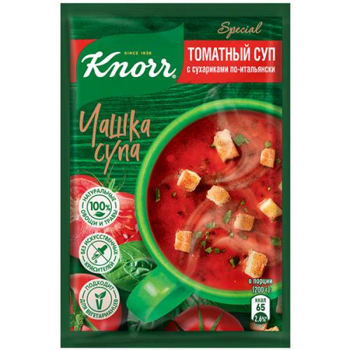 Суп быстрого приготовления Knorr Чашка супа Томатный суп с сухариками по-итальянски, 18 г