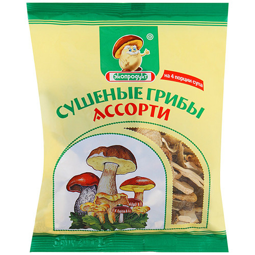 Грибы сушеные Экопродукт Ассорти, 50 г