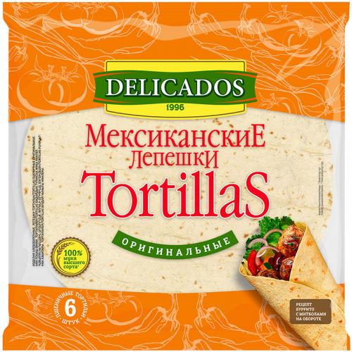Тортильи Delicados пшеничные оригинальные, 25см, 6 шт, 400 г