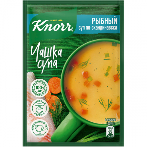 Суп быстрого приготовления Knorr Чашка супа Рыбный суп по-скандинавски, 15 г