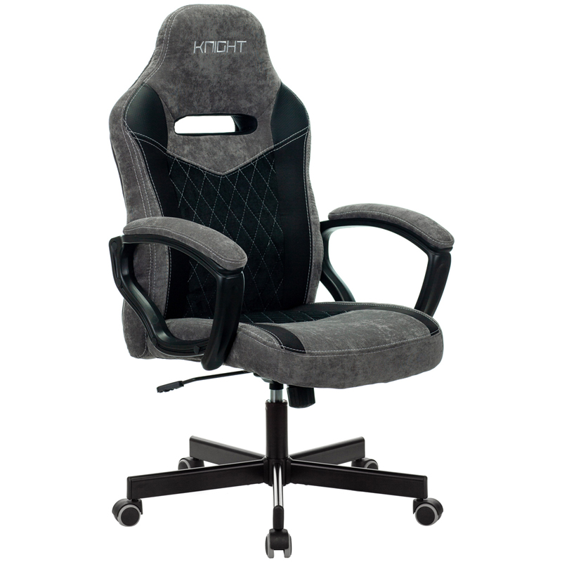 Кресло игровое ZOMBIE VIKING 6 KNIGHT B FABRIC, ML, ткань черный/серый, топ-ган (до 180кг)