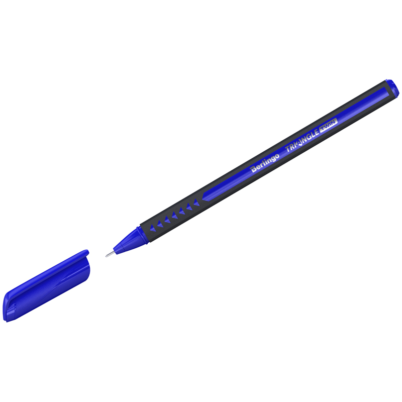Ручка шариковая Berlingo Triangle Twin, синяя, 0,7, игольчатый стержень