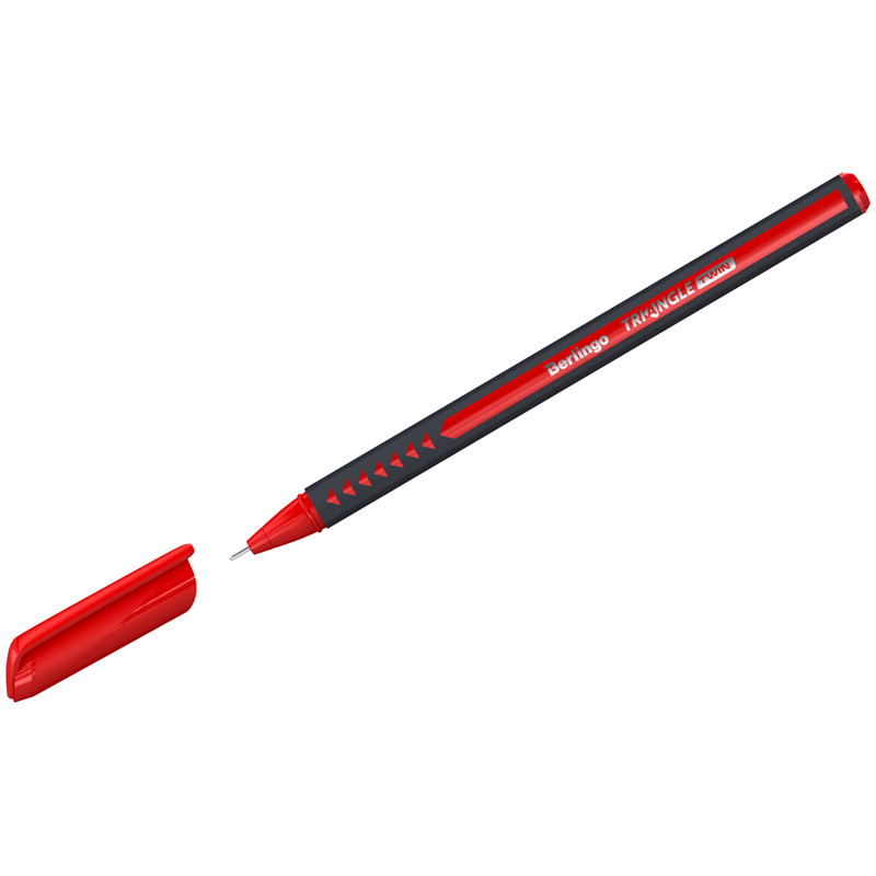 Ручка шариковая Berlingo Triangle Twin, красная, 0,7, игольчатый стержень