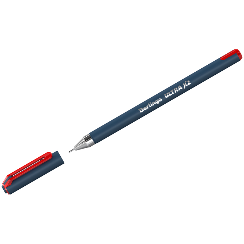Ручка шариковая Berlingo Ultra X2, красная, 0,7, игольчатый стержень