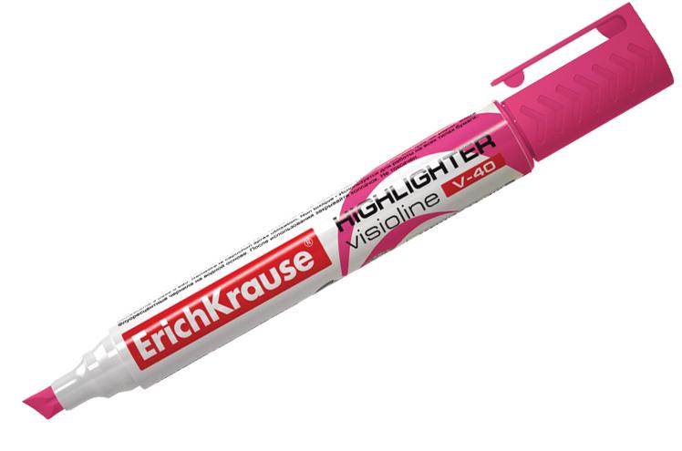 Текстовыделитель ERICH KRAUSE V-40, скошенный, 0.6-5.2мм, розовый