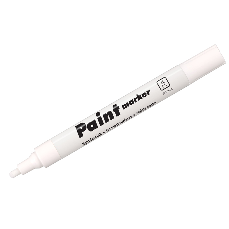 Маркер-краска Centropen Paint Marker 9100, белая, клиновидный, 5 мм, лаковый, блистер