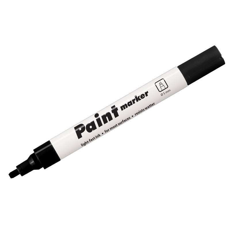 Маркер-краска Centropen Paint Marker 9100, черная, клиновидный, 5 мм, лаковый, блистер