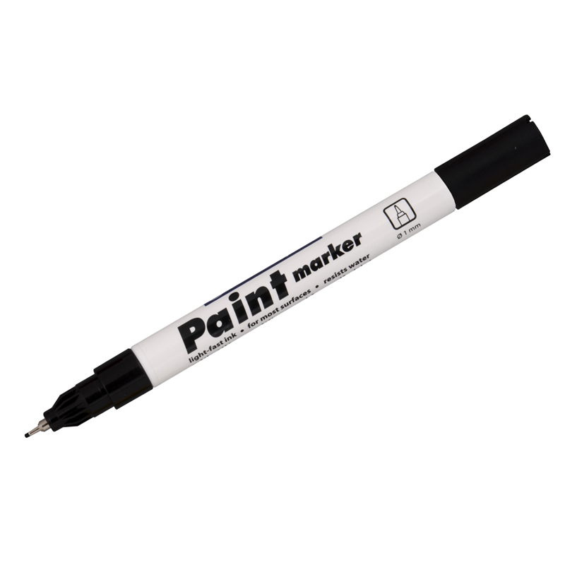 Маркер-краска Centropen Paint Marker 9211, черная, игольчатый, 0,7 мм, лаковый, блистер