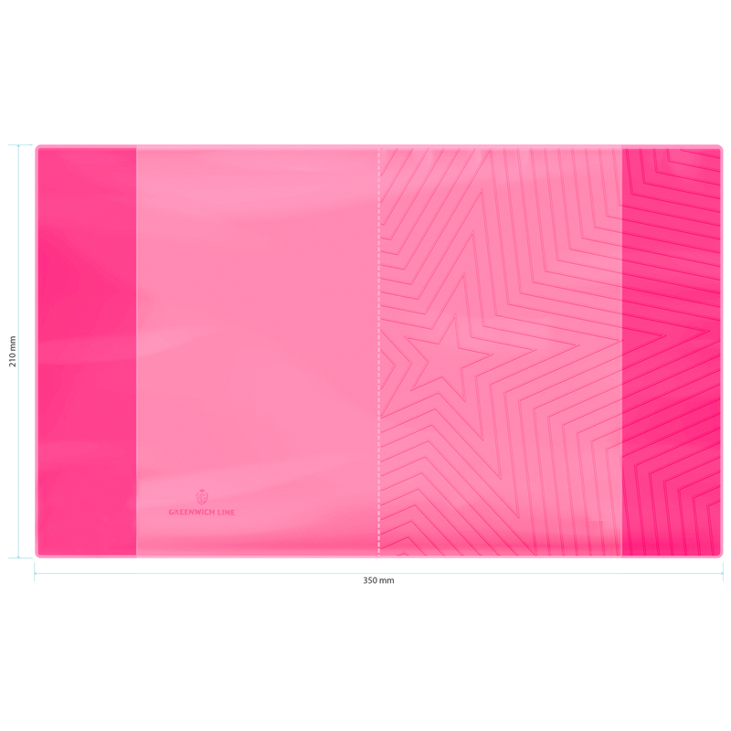 Обложка  210*350, для дневников и тетрадей, Greenwich Line, ПВХ 180мкм, Neon Star, розовый, ШК