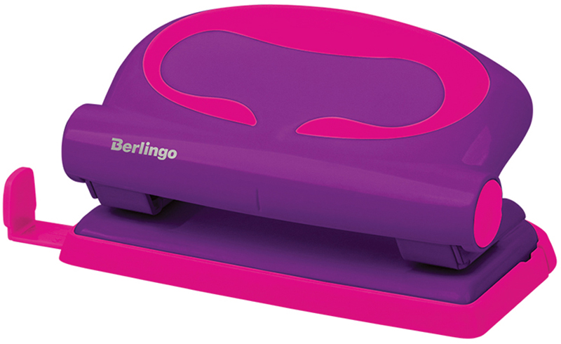 Дырокол Berlingo Fuze 10л., пластиковый, фиолетовый, с линейкой