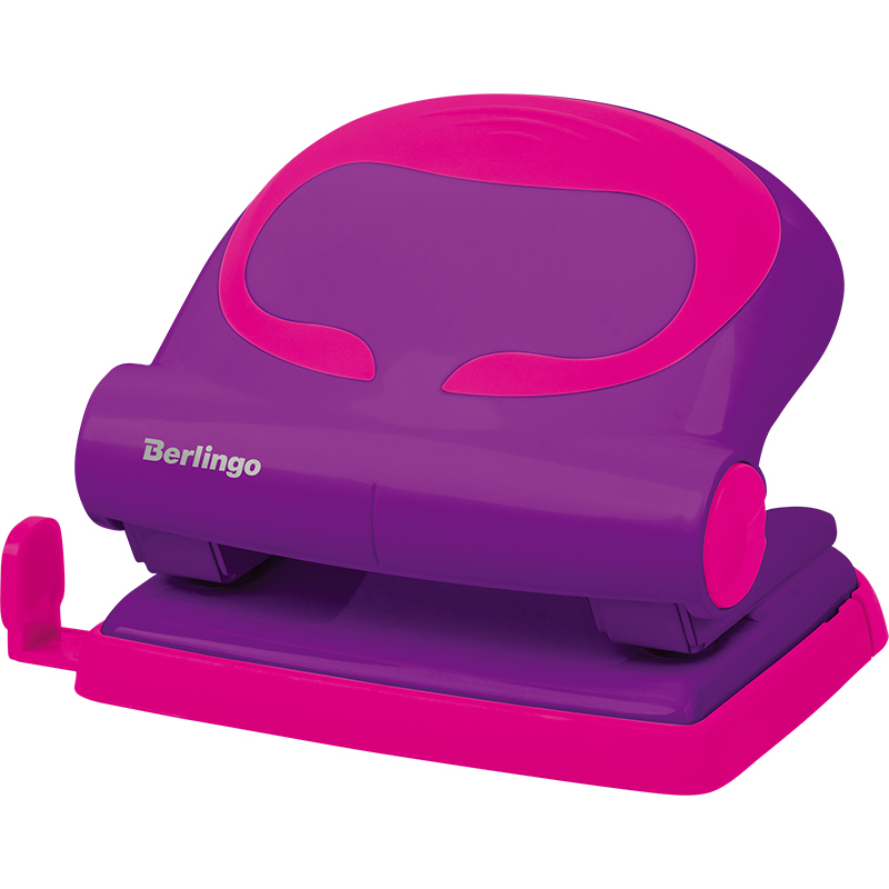 Дырокол Berlingo Fuze 20л., пластиковый, фиолетовый, с линейкой
