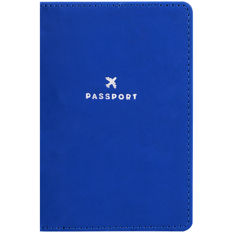 Обложка для паспорта OfficeSpace Journey, кожзам, синий, тиснение фольгой