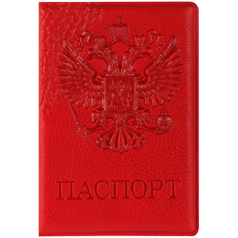 Обложка для паспорта OfficeSpace Герб, кожзам, красный