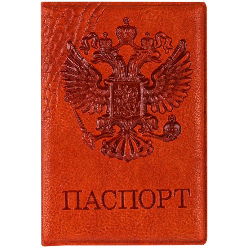Обложка для паспорта OfficeSpace Герб, кожзам, коричневый