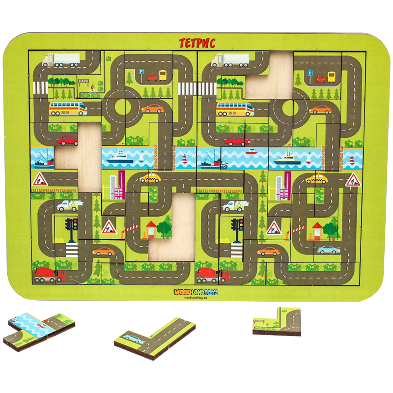 Игра-головоломка Woodlandtoys Тетрис большой. Карта города