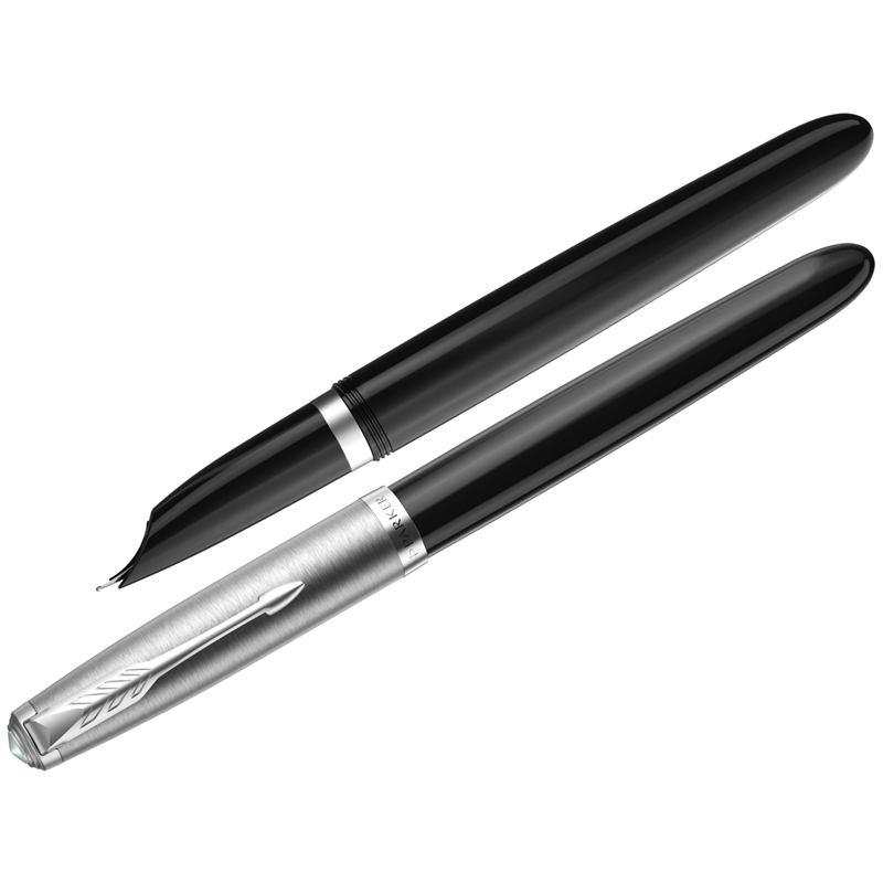 Ручка перьевая Parker 51 Black CT черная, 0,8мм, подарочная упаковка