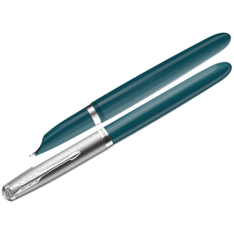 Ручка перьевая Parker 51 Teal Blue CT черная, 0,8мм, подарочная упаковка